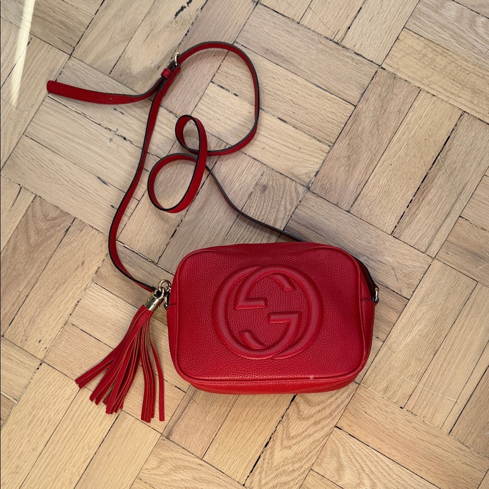 Gucci Small Leather Red Soho Disco Bag